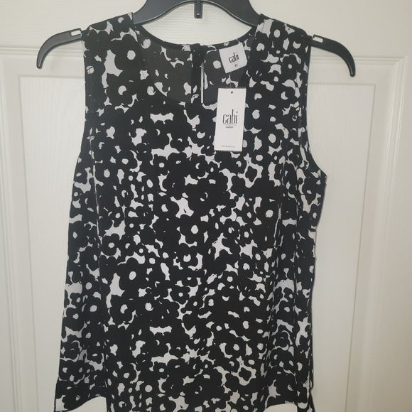 Size XS: CAbi Dixon Top, Ink Floral Print, Style 5353, NWT - Picture 2 of 3